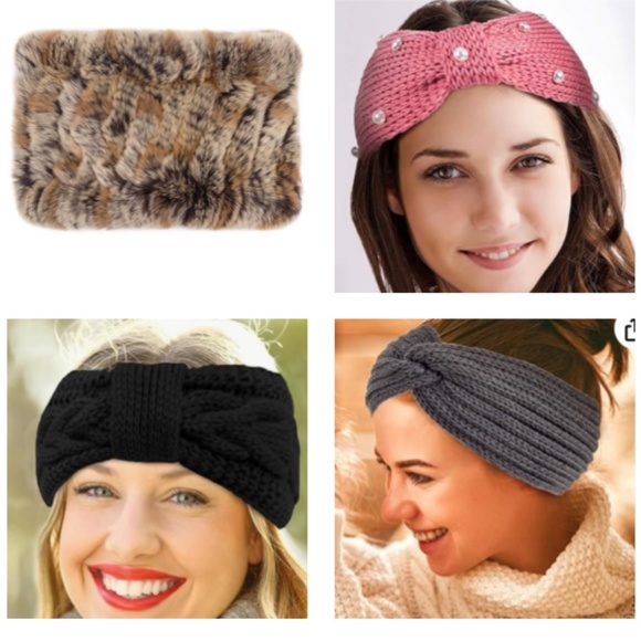 Surell Accessories - 🔥Winter Fashion 4 Pcs Headbands, 1 Rex Rabbit Fur